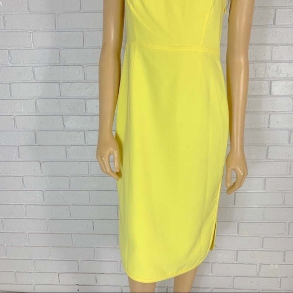 Tory Burch Yellow Portia Beaded V-Neck Sleeveless Sheath Dress NWT Sz 4 - Picture 4 of 9